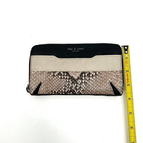 RAG & BONE Crosby Continental Wallet Fawn Python Leather Snake Print Wallet - Picture 9 of 9